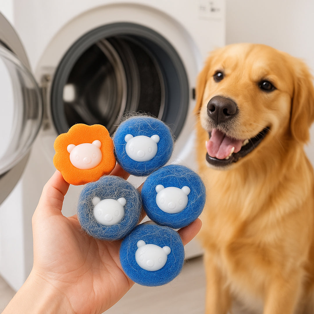 Boule CaptiPoils™ - éponge anti-poils réutilisable pour machine à laver