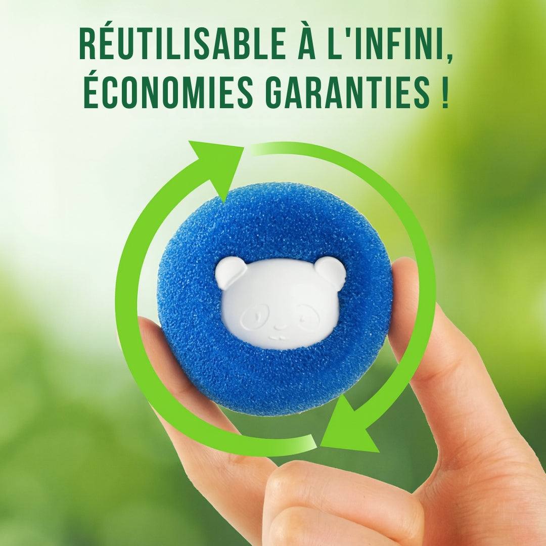 Boule CaptiPoils™ - éponge anti-poils réutilisable pour machine à laver