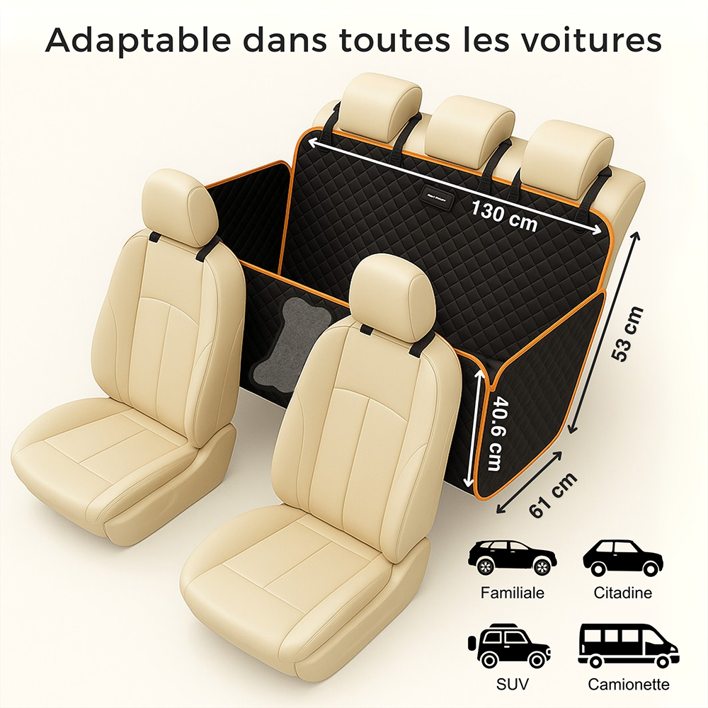 WoofyLounge™ - Housse de siège auto imperméable pour chiens